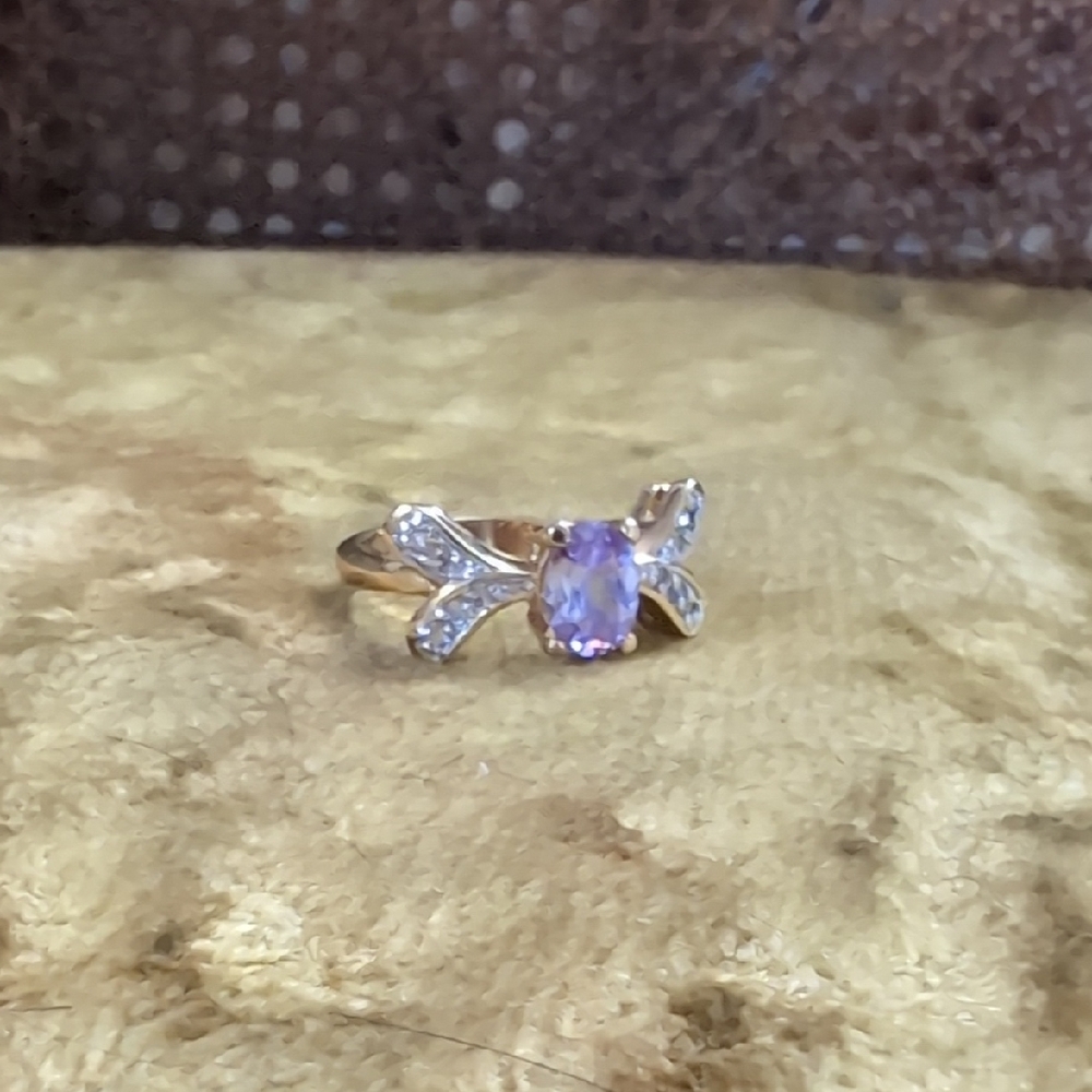 Amethyst Purple Costume Jewelry Butterfly Ring
